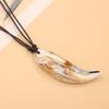 Ethnic style Shark Tooth Necklace Resin Tribal Style Pendant Gifts Sweater Chain