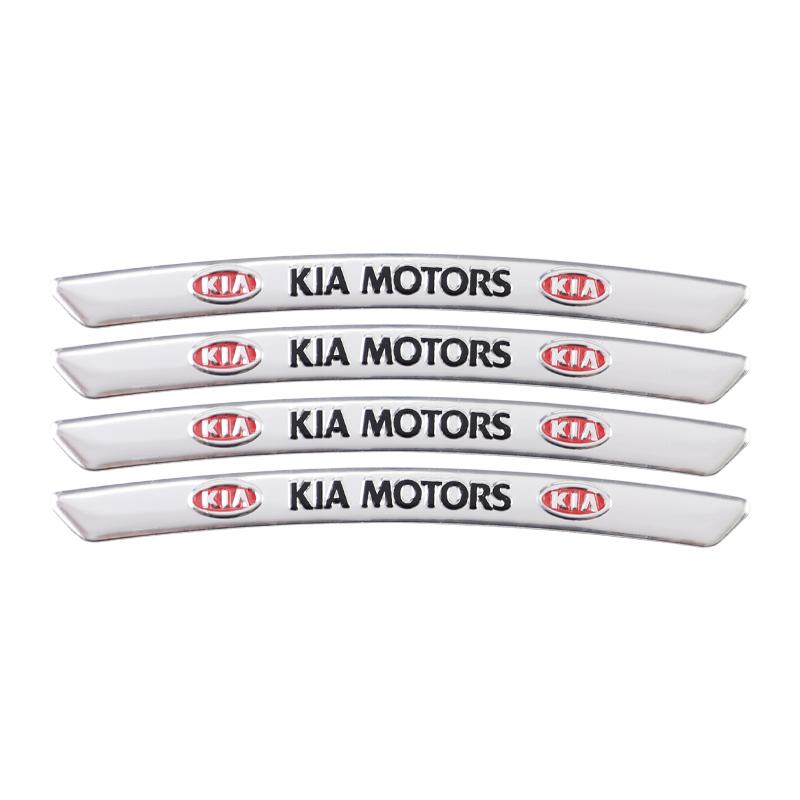 AEV5   4pcs Aluminium Alloy Car Wheel Hub Stickers For Kia GT-Line Sportage Ceed Rio Picanto Sorento Soul Cerato Venga Forte K9 Cadenza