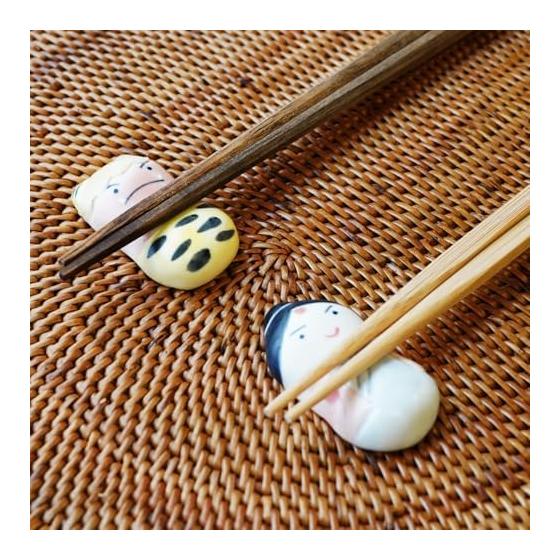 Mino Ware Momotaro and Oni Chopstick Rests Set of 2 Ceramic for Children's Day Tableware or Tango No Sekku Gift