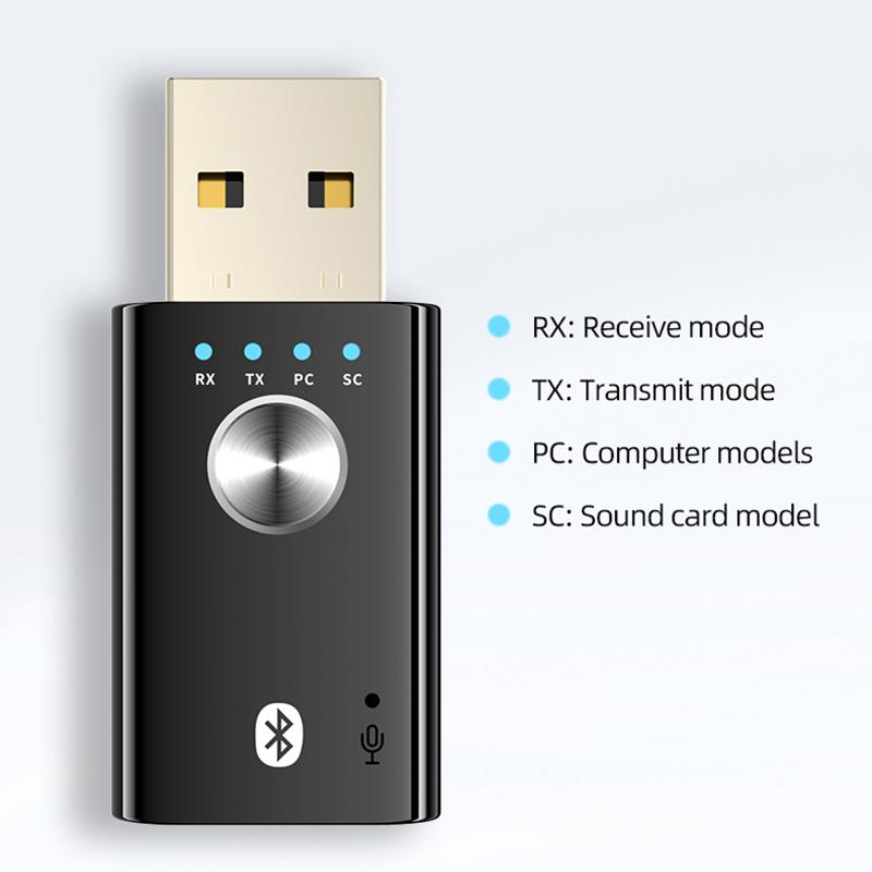 4 In 1 Bluetooth 5.1 Audio Receiver Transmitter Stereo USB Dongle 3.5mm 3.5 AUX RCA Wireless Adapter For Car Kit TV PC Headphone