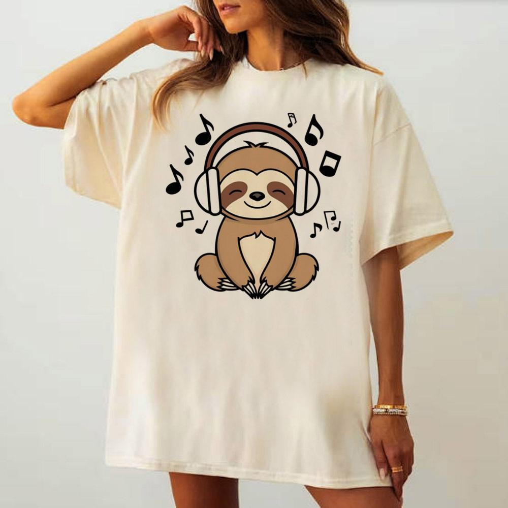 Sloth shirt teen Graphic graphic Women 2000s hip hop Classic tshirt Y2k graphic Breathable Women Digital University