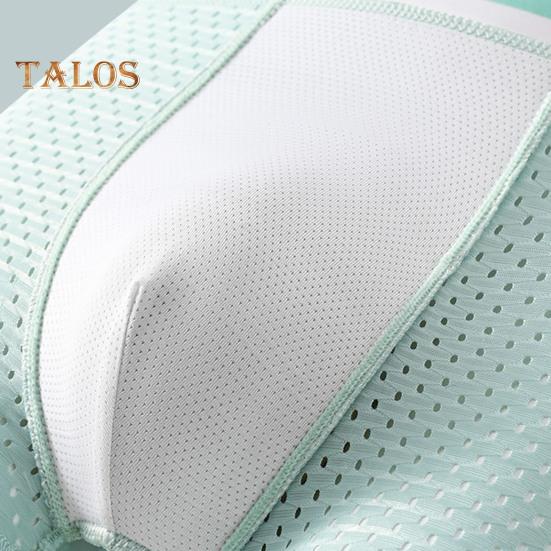 Men Boxer Underwear Mid-rise Breathable Holes Patchwork Color Shorts Panties U-Convex Design Ice Silk Underwear