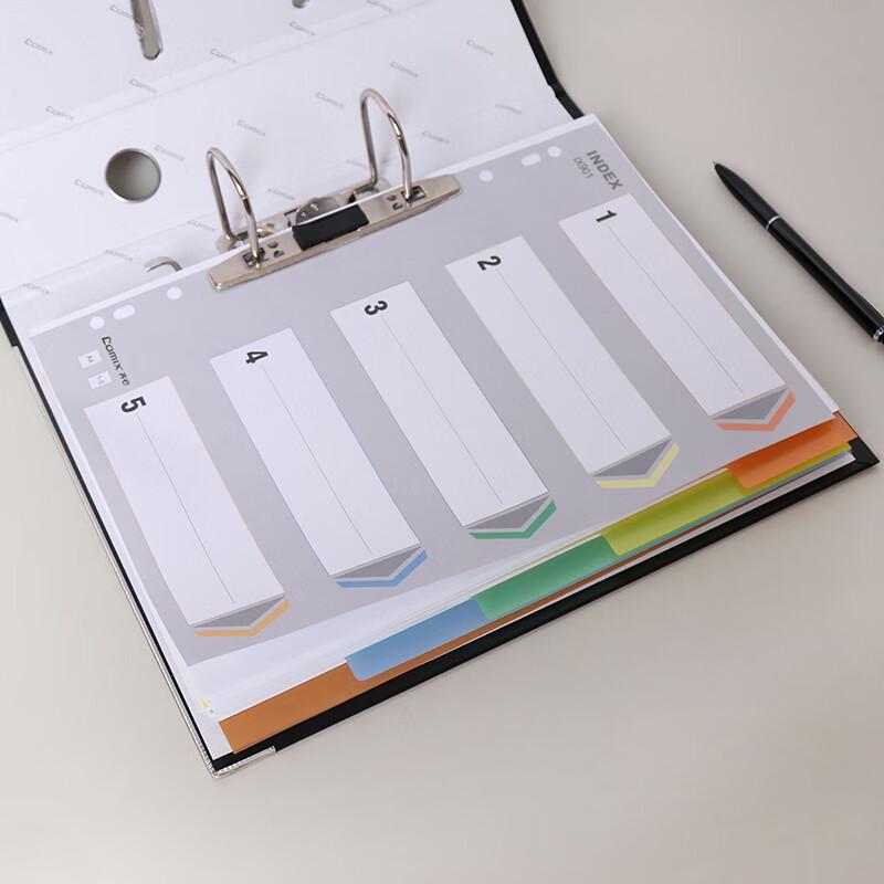 Wooden A4 Multi-color 11-Hole Index Dividers (5 Packs)