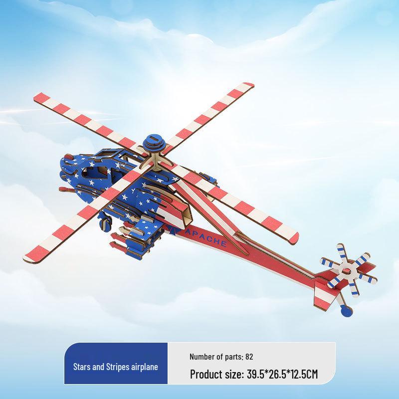 Wooden 3D Military Puzzle Model - Educational DIY Toy for Boys