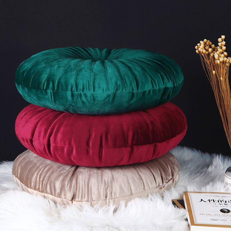 Cozy Round Pumpkin Back Seat Chair Cushion With Soft Velvet Touch And Durable Design