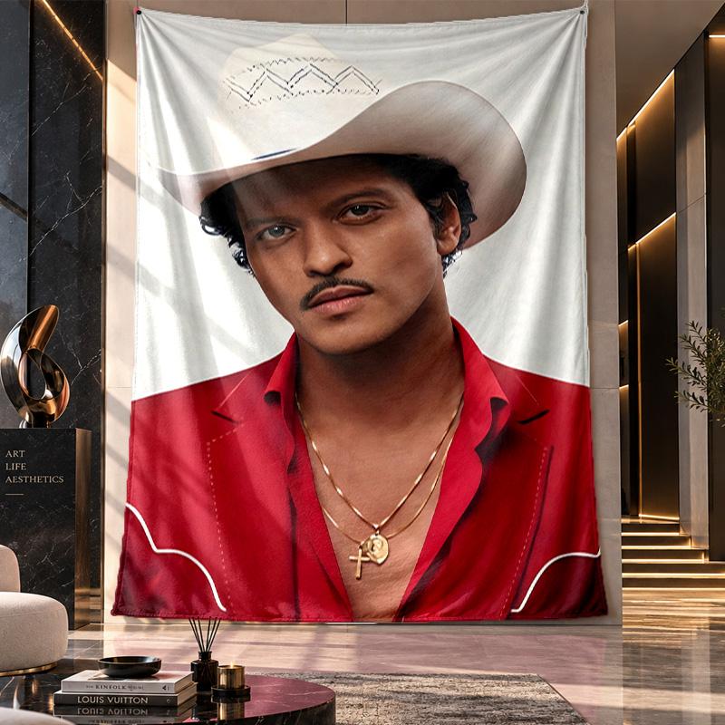Wall Hanging Tapestry,Bruno Mars Printed Fabric Backdrop For Dorm Room Party Decoration