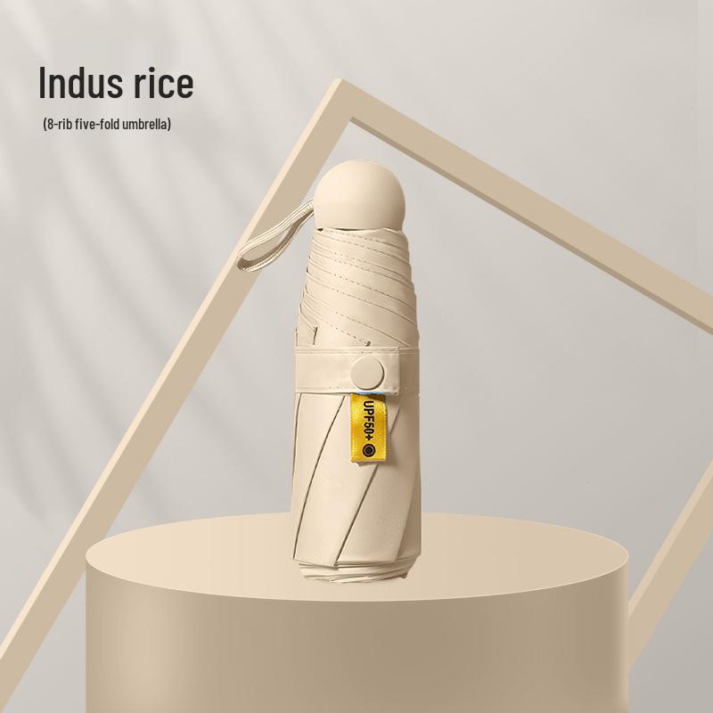 Kompakter UV-Schutz Faltbarer Regenschirm mit Schwarzer Fütterung