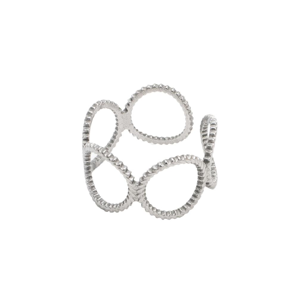 Fashion Stainless Steel Adjustable Rings for Women Sliver Color Hollow Open Finger Rings Men Female Jewelry Weddings Gifts