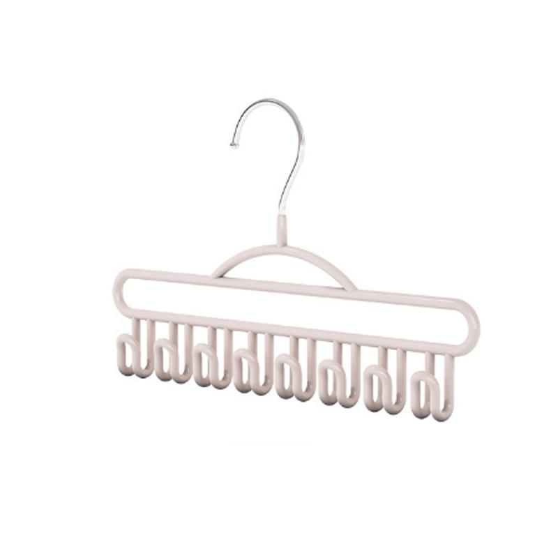 Металлический вешалка-органайзер для ремней майок 8 крючков для галстуков шляп Нескользящий экономичный для хранения одежды в шкафу света кофе 1140₽