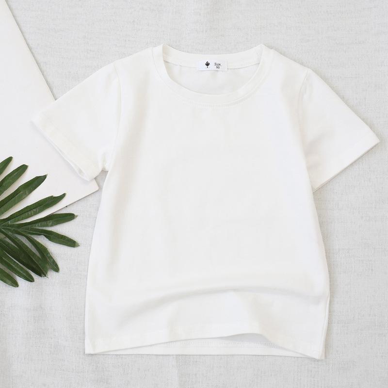 Candy Color T Summer New Boys' Basic Solid Color Top, Girls' Baby Versatile Half Sleeved Cotton T-shirt