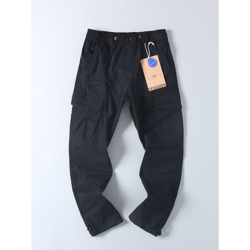 American Style Casual Spring & Fall Large Pocket Fashion All-Match Cargo Pants Men Retro Trendy Washed Pure Cotton Straight-Leg Trousers