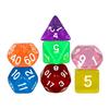 7pcs Polyhedral Dice Set With Black Storage Bag, Transparent & Solid Color Table Board Game Role Playing Party Accessories YMY