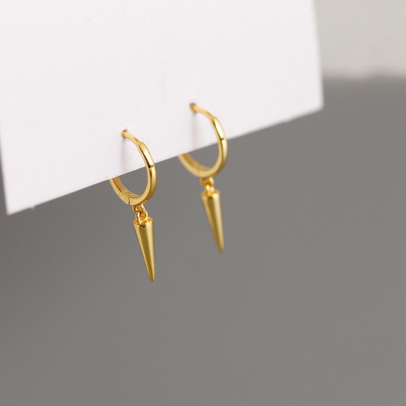 Euro-American Trendy Cone Pendant Ear Cuffs - Smooth Cold Punk Style Hoops for Women