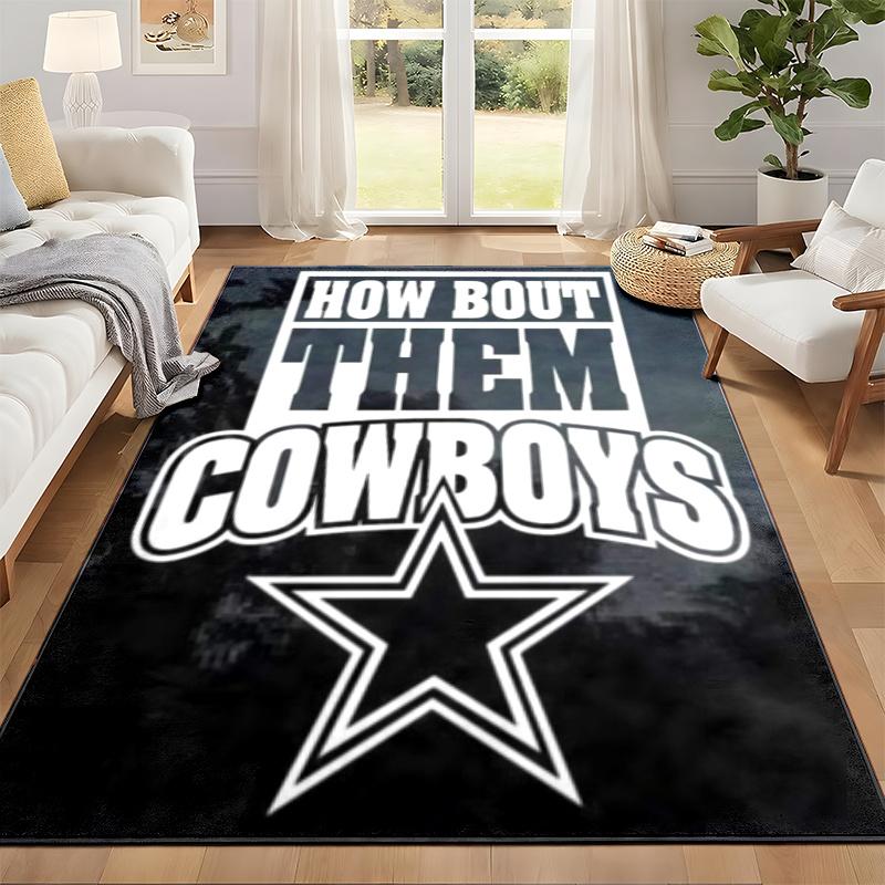 שטיח דלת Dallas Cowboys לסלון או לחדר שינה, שטיח מגן מתחת לכיסא, קישוט למשרד, מתנת חג המולד, מתנת יום הולדת