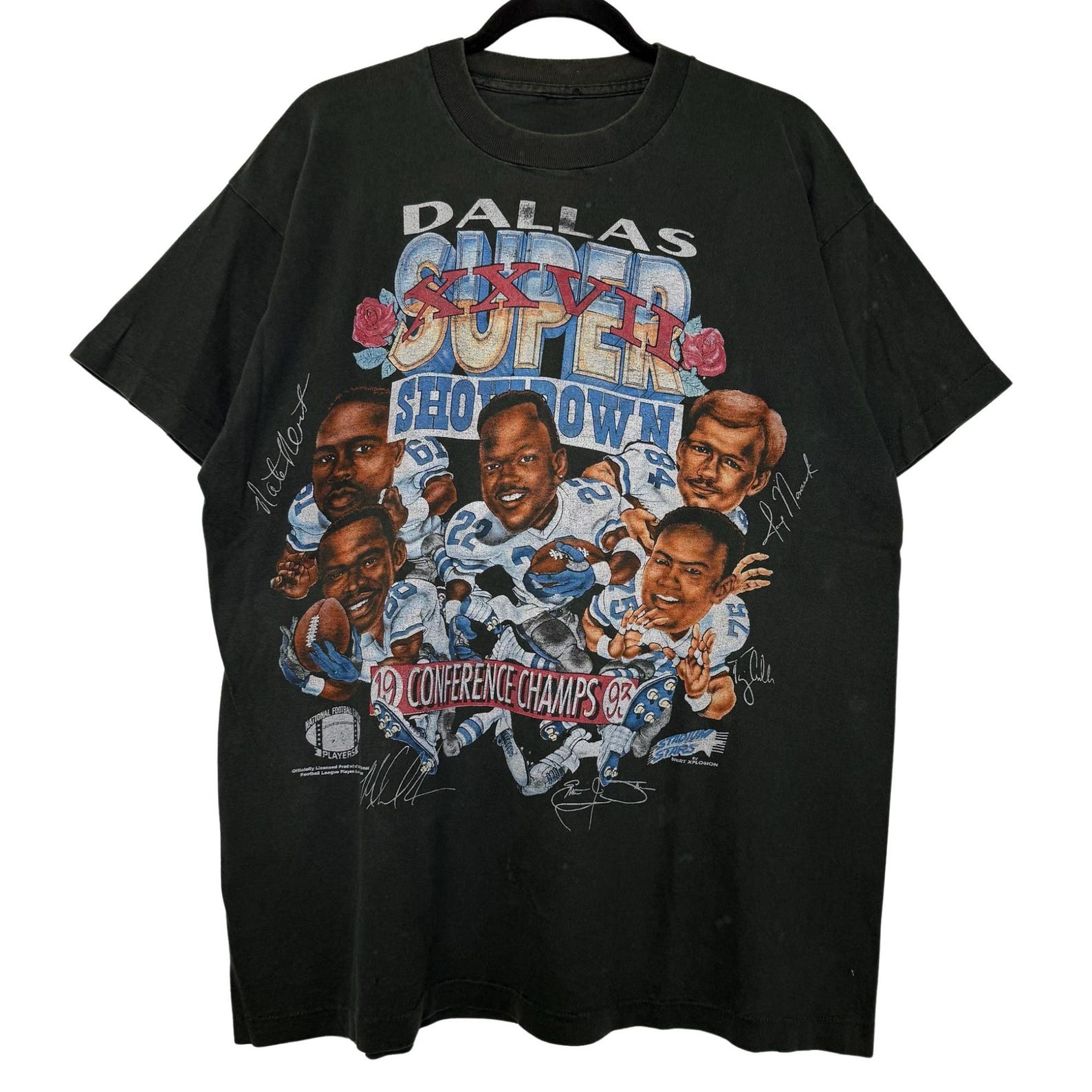 1993 Dallas Cowboys Caricature Super Showdown Champions T shirt (B2975) XL