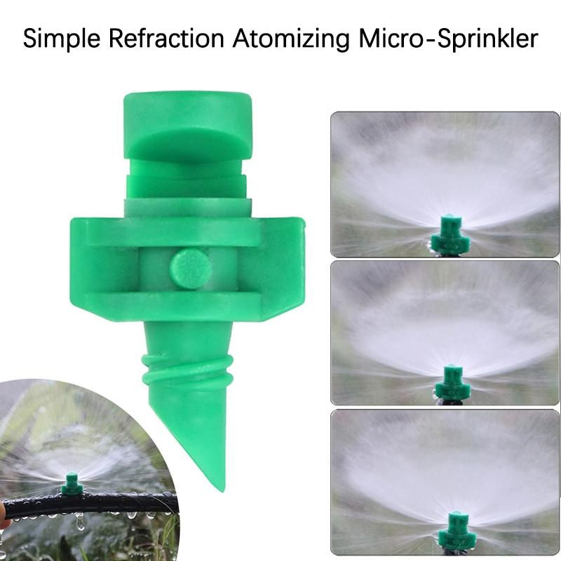 90 180 360 Angle Refractive Sprinkler 50Pcs Micro Atomizing Garden Sprinkler Refraction Spray Misting Nozzle Plant Irrigation