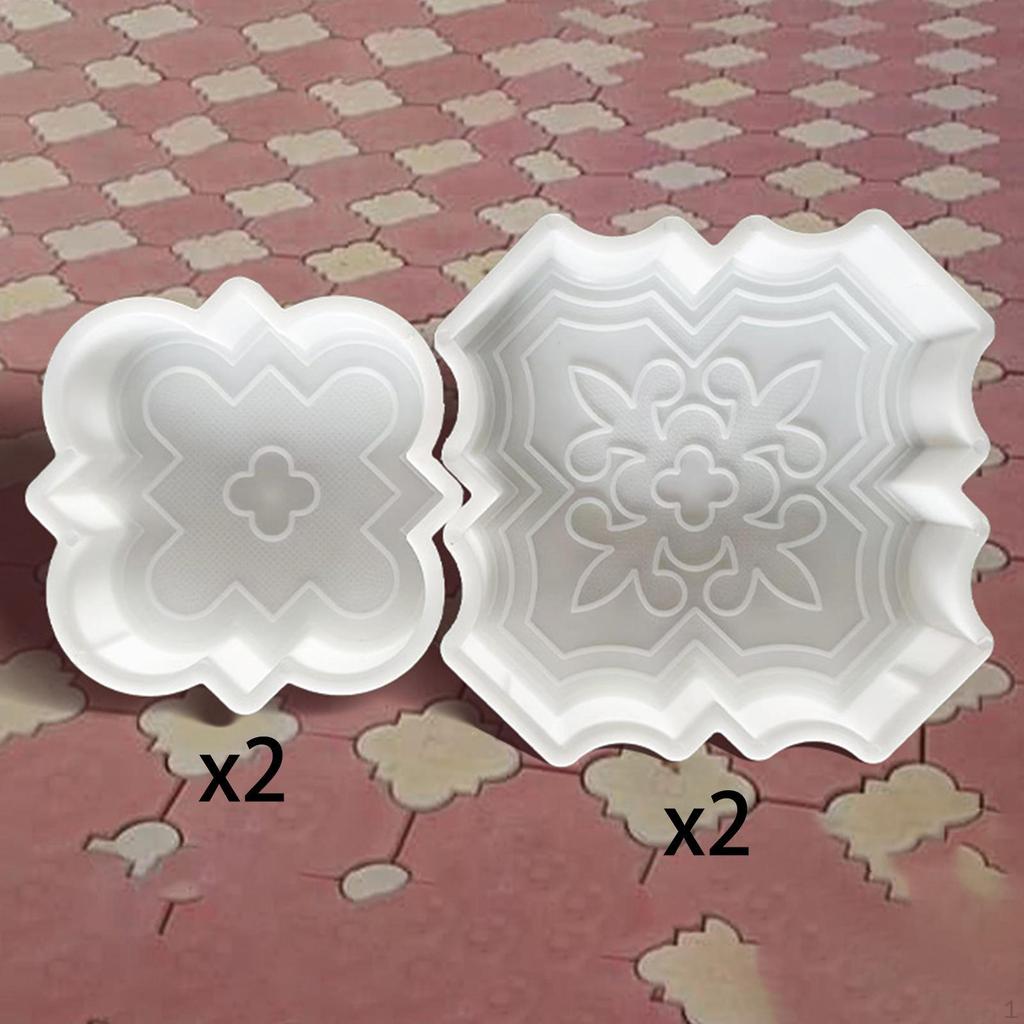 4x Garden Pathway Brick Model Road Pedal Tile Models Versatile Lightweight DIY Template Reusable for