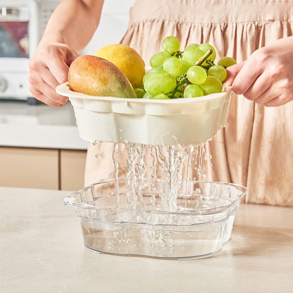 2/5Pcs Square Vegetable Washing Basin Space-Saving Kitchen Strainer Basket  Household