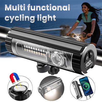 Phare de vélo rechargeable USB Super Lumineux en Alliage d'Aluminium Lumière Avant de Vélo avec Multiples Modes Étanche Lumière de Vélo pour le Cyclisme Nocturne