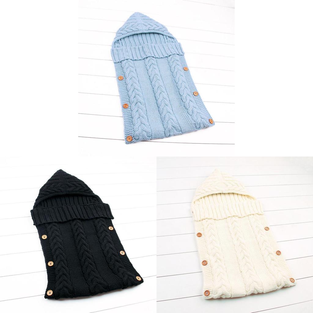 Sac de dormit confortabil pentru nou-născuți, tricotat croșetat pentru bebeluși, înfășat pentru căldură maximă