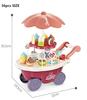 Montessori Toddler Toys Food Ice Cream Kitchen Toys Pretend Play Ice Cream Cart with Storage Trolley Toy Set for Children Gifts