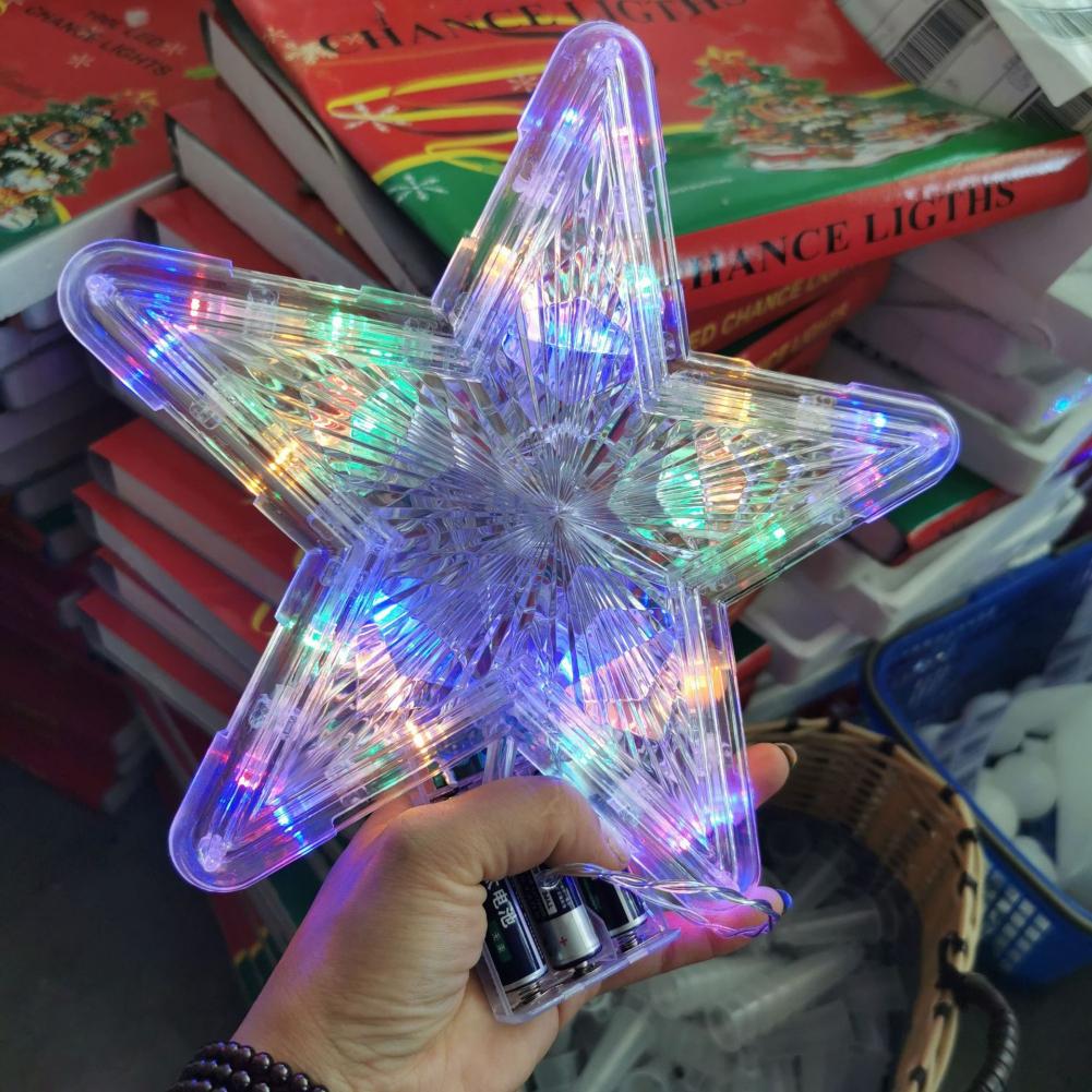 Christmas Tree Top Star LED Light Decoration Christmas Pendant Home Night Light Decor Xmas Gift Navidad 2023