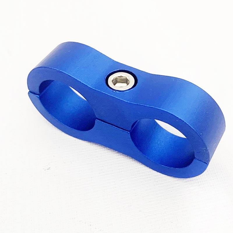Automotive Modification Preparation Oil Pipe Aluminum Alloy Double Line Clamp Separator Fixed Pipe Clamp AN4-12Hose Separator