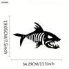 Forged Iron Wall Art Fish Skeleton 50cm Indoor Outdoor Decor
