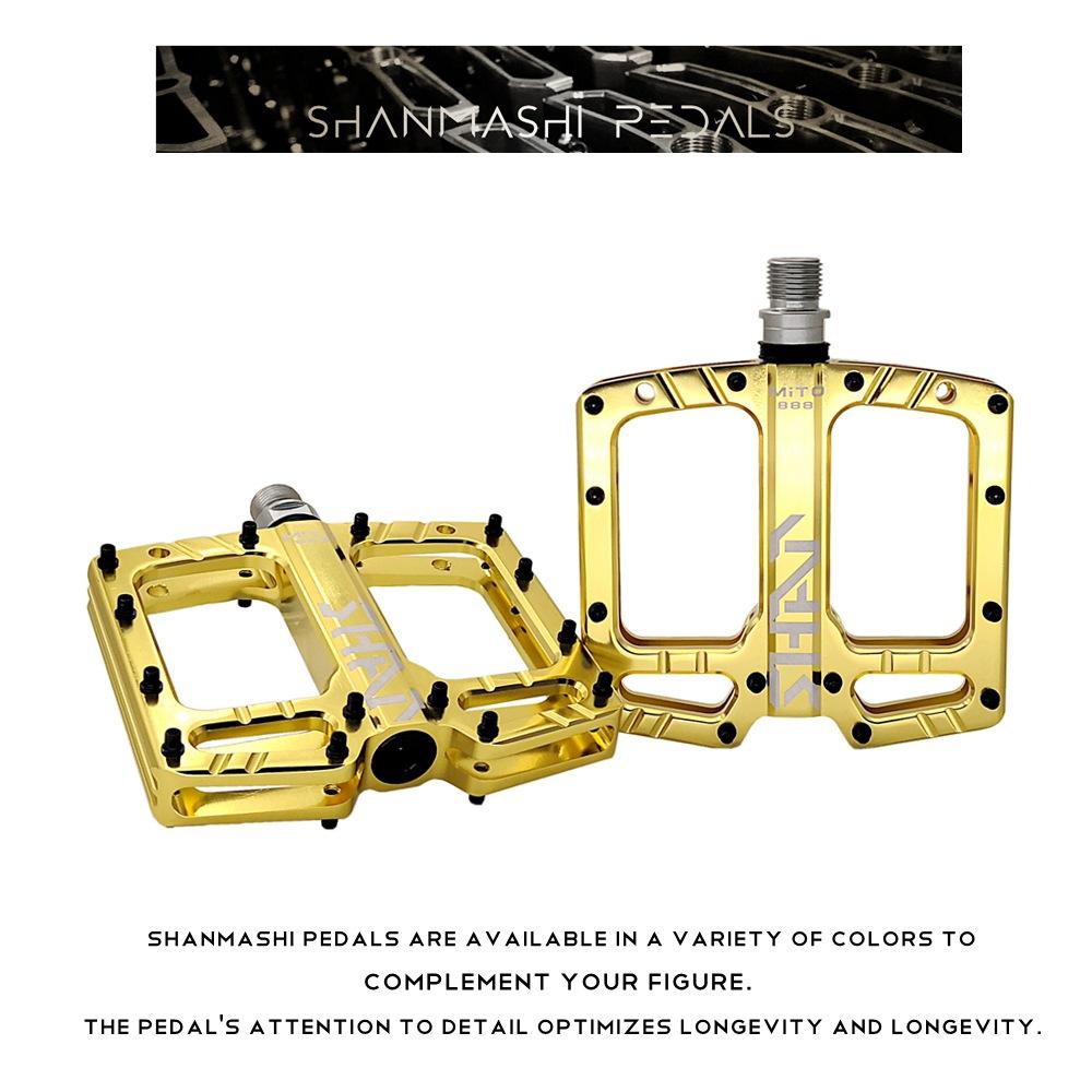 for mtb /DH bike pedals mountain bike pedals, CNC Polish aluminum bicycle pedals,  with 3 seal bearing жёлтый