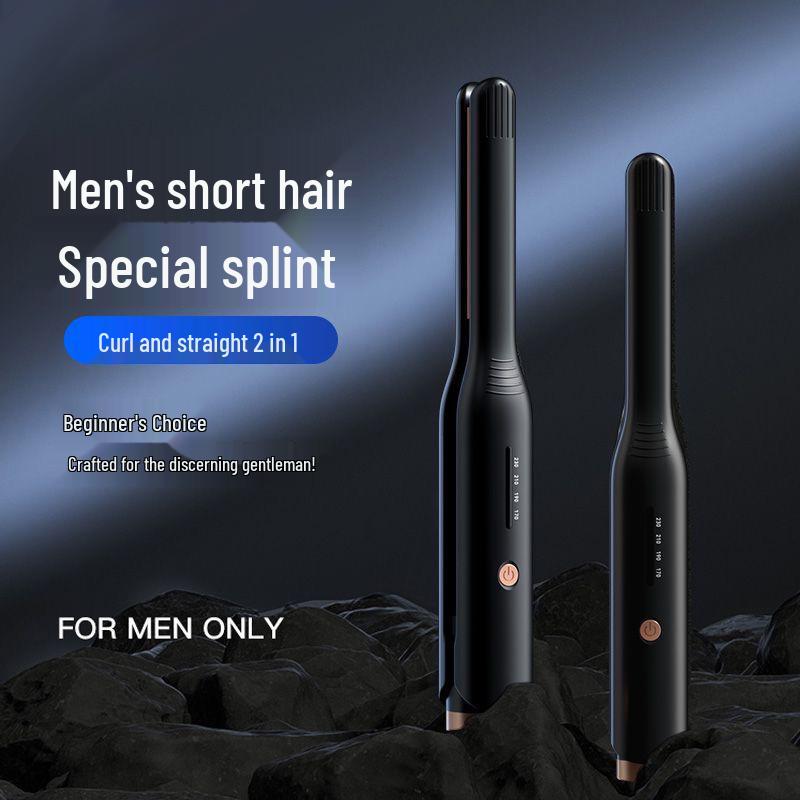 

Portable Dual-Use Hair Styling Tool: Electric Iron for Men s Short Hair - Fluffs, Straightens, and Curls. чорний