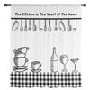 Kitchen Utensils Plaid Tulle Curtains For Living Room Chiffon Voile Sheer Window Curtain For Bedroom