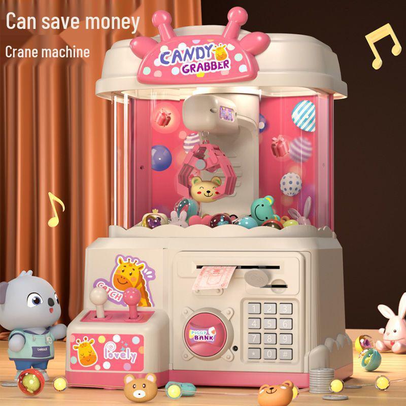 

Kids Piggy Bank Claw Machine Toy Set – Educational Birthday Gift for Girls Ages 3-6 Piggy Bank Claw Machine with 10 Stuffed Animals
