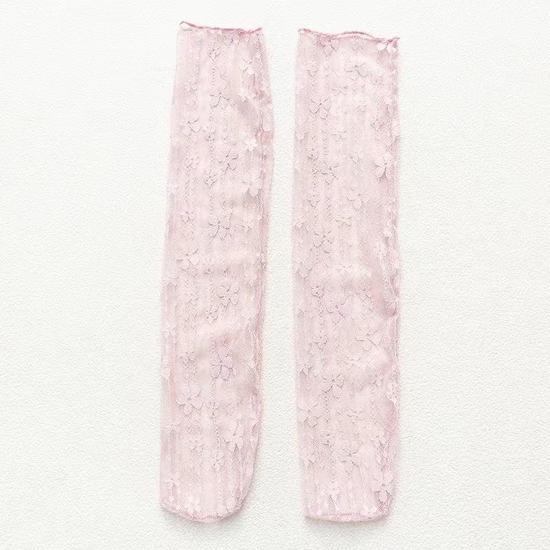 Women's Harajuku Ladies Breathable Transparent Floral Lace Socks Sweet Mesh Fishnet Socks Soft Funny Socks Hosiery
