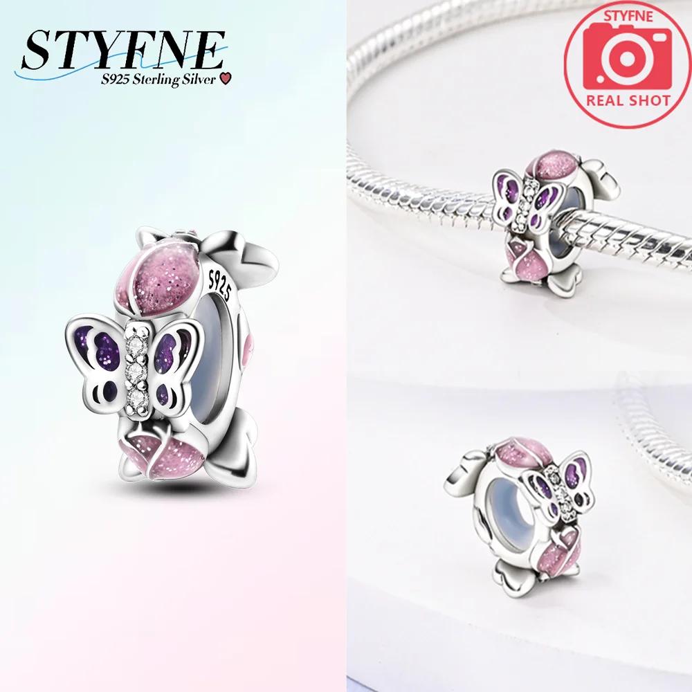 Original Copper Charms Beads Colorful Butterfly Pink Spider Cat Beads Fit Bracelet Women Accessory Jewelry Diy Gift
