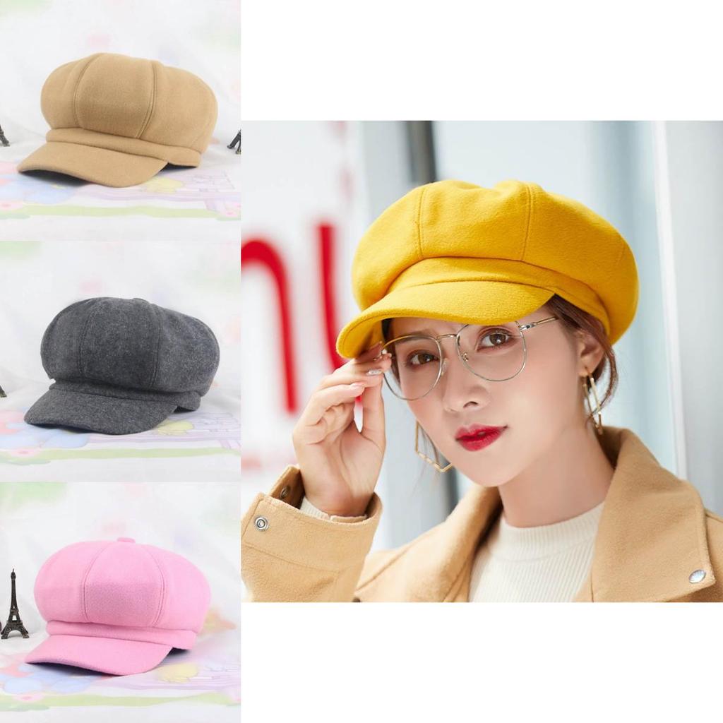 Elegant And Timeless Women Vintage Solid Wool Gatsby Newsboy Octagonal Hat For All Occasions