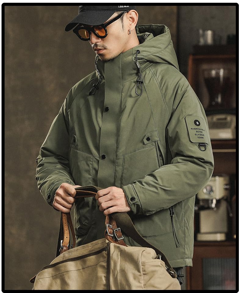 Kayiyasu Down Plus Cold Winter Loose Cool Men's Jacket, Size, Padded, Weather, Windproof, Thick, Wear, Outdoor, Everyday, Casual, Fit, Stylish, (JP,