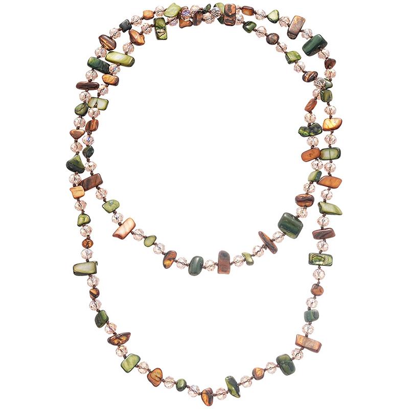 Damen Luxus Kristallstein Perlen Lange Halskette Bohemian Unregelmäßige Steine Gestapelt Elegant Pullover Kette Y2K Schmuck 120cm