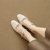 Great Good To Wear French Light Mouth Single Shoes Women's Spring and Autumn Pearl Round Head High Heels Thick Heel Leather Beige Mary Jane Shoes