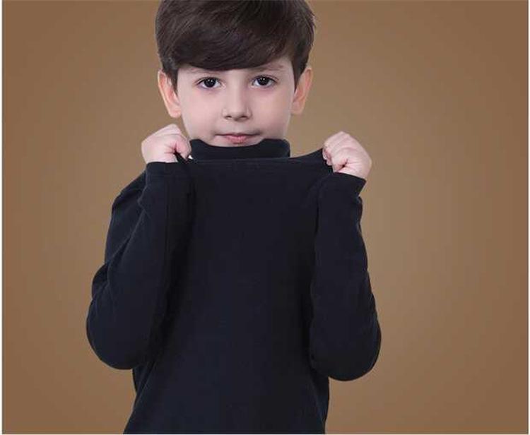Camiseta Interior Básica de Algodón Puro de Manga Larga y Cuello Alto para Niñas Otoño/Invierno 2025
