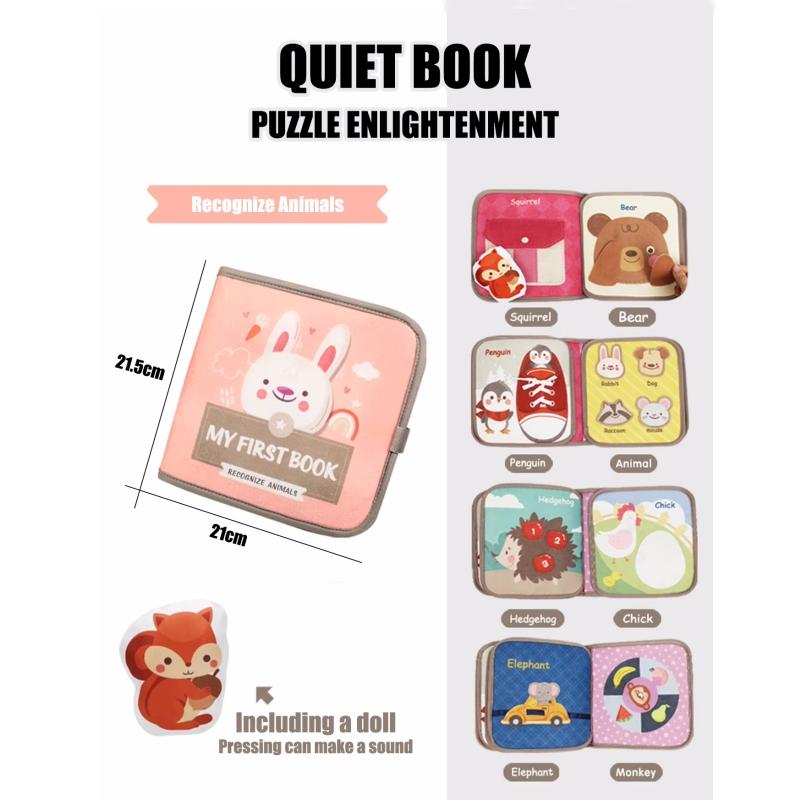 

1 шт./набор мягкая детская книга Монтессори раннее образование тихая тканевая книга обучающие игрушки для детей 0-6 месяцев и старше просветительская головоломка розовый