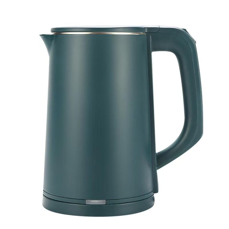 

Double-Layer Electric Kettle: Rapid Heating, Anti-Scald, Stainless Steel with Automatic Shut-Off and Dry Burn Protection зелений
