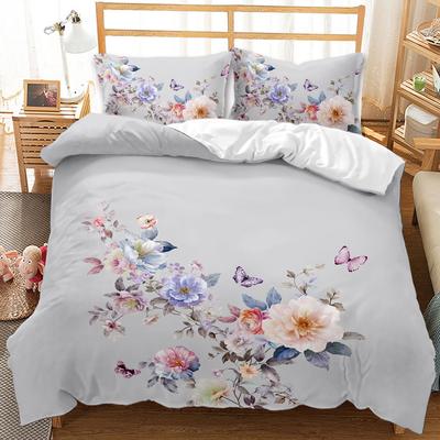 Set Copripiumino 3D Fiori Set Biancheria da Letto Primavera Fiori di Pesco Misura Queen King Microfibra Rami Petalo Rosa Floreale Copripiumino