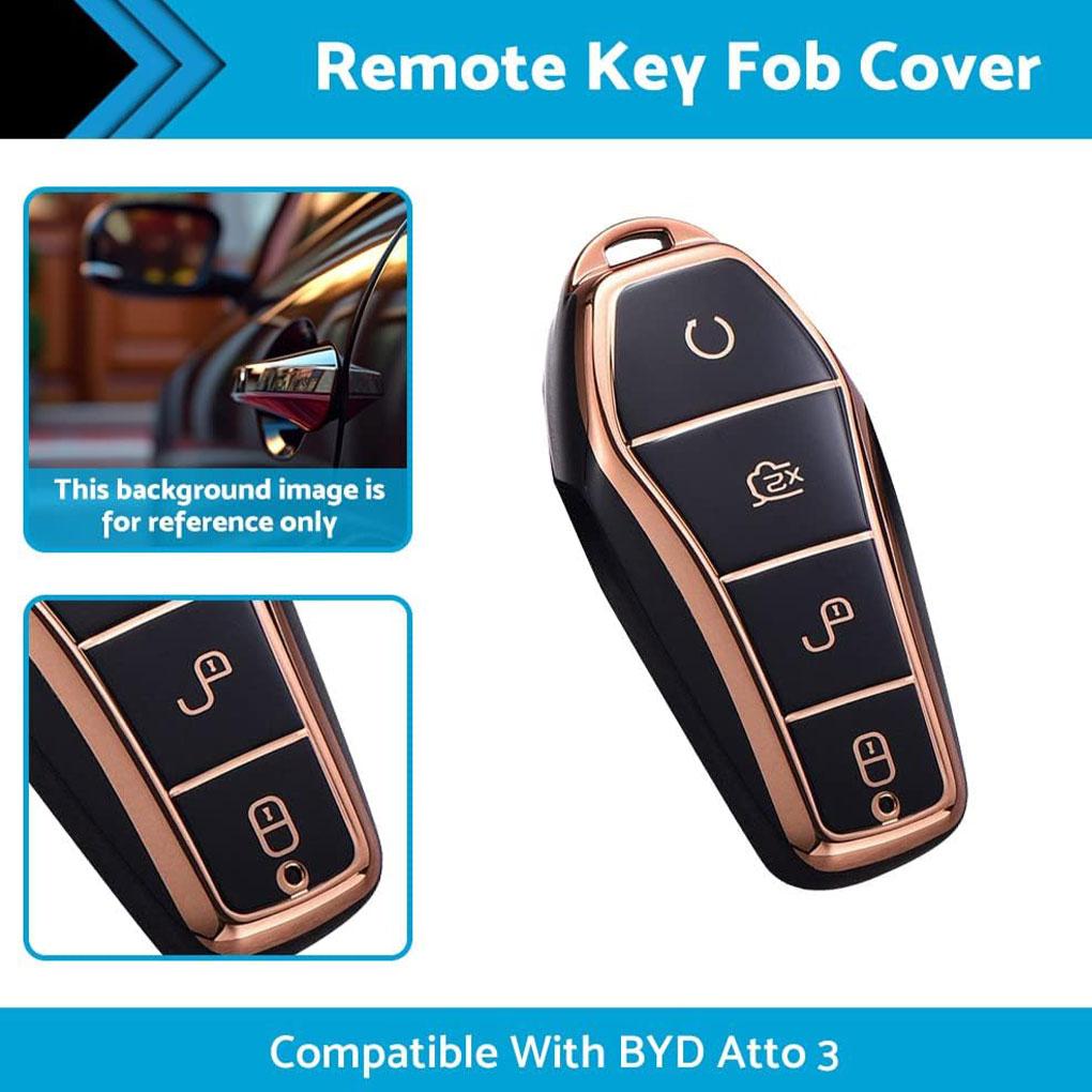 Stylish TPU Car Key Case For Durable Key Protection Flexible Rubber Car Key Case Shells black   buckle rope