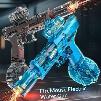 Electric Water Gun with Light Toys Summer Outdoor Shooting Beach Game Toy Automatic Water Squirt Gun for Boy Birthday Xmas Gifts