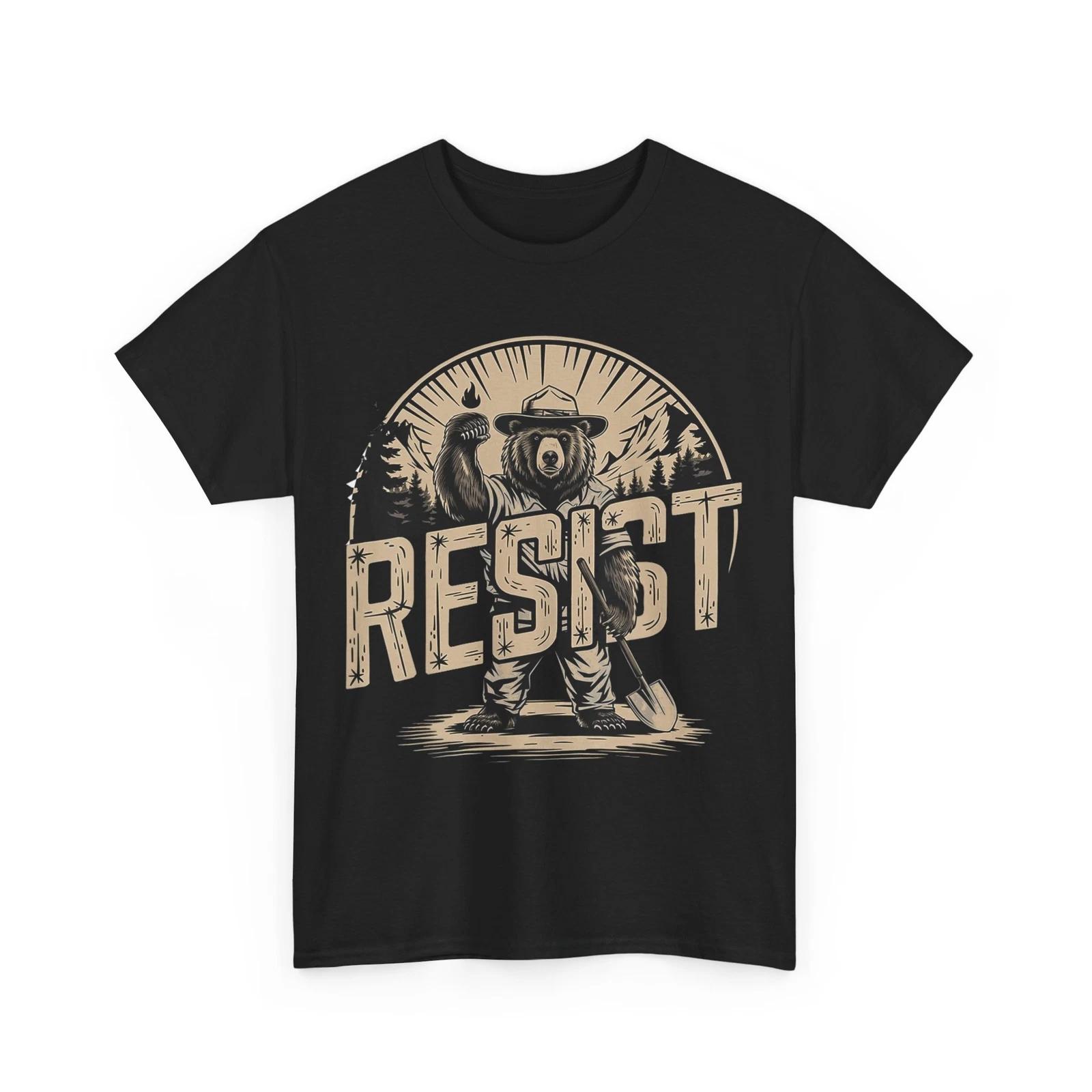 Футболка Национальный парк, Сопротивляйся Медведю Национальные парки Поддержка Женщины Мужчины Футболка 4XL
