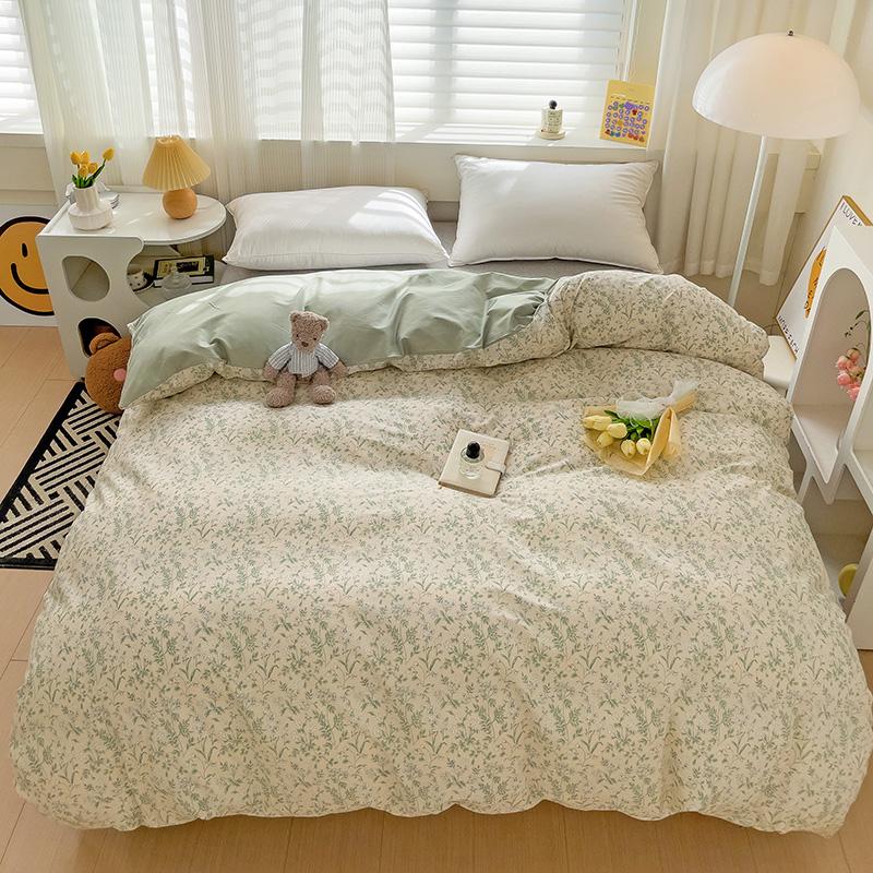 1Pc Pastoral Floral Duvet Cover Colorful Flowers 100% Cotton Skin-friendly Breathable Comforter Cover for Kids Teens Adults