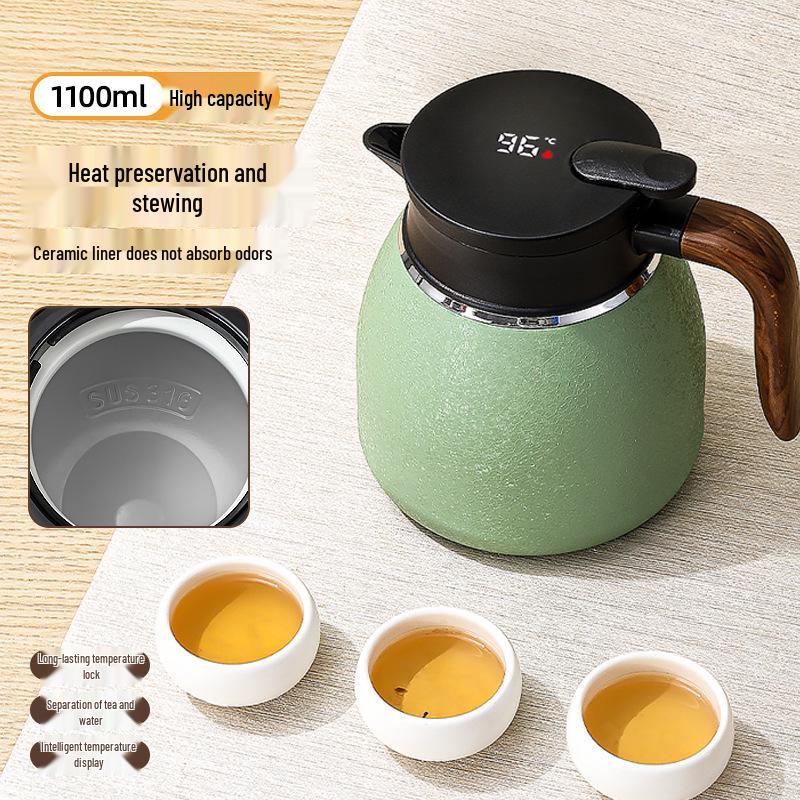Large Capacity Ceramic-Lined 316 Stainless Steel Stewing Tea Pot, Household Insulated Slow Brew Pot