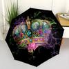 Enchanted Crown With Flowers And Gems Portable Automatic Umbrella Folding Umbrella With 8 Ribs Durable Plastic Iron All Season Women'S Umbrella For