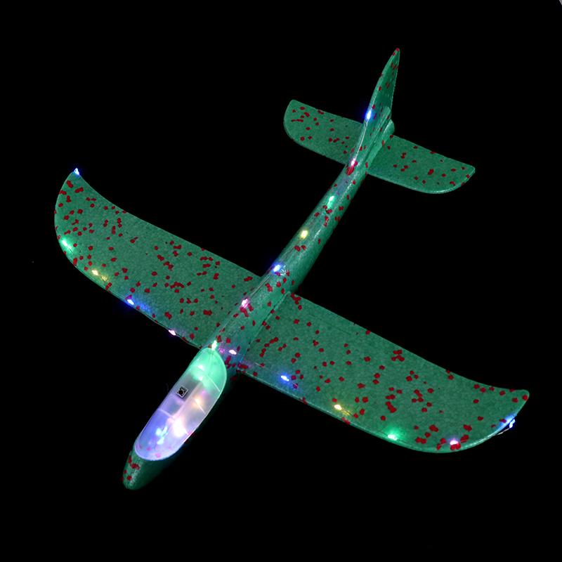 1 Set Outdoor Game Aircraft Model 24/48Cm Foam Plane Kits Flying Glider Toy With Led Light Hand Throw Airplane Toys For Kids