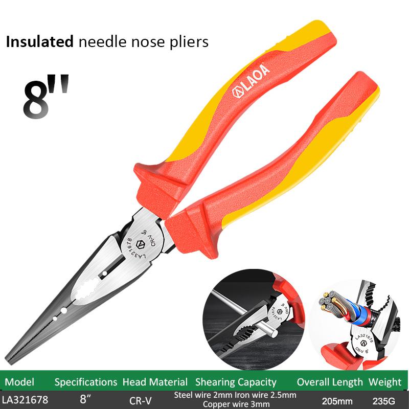 

Изолированные плоскогубцы LAOA VDE 6 8 плоскогубцы с игольчатыми губками многофункциональные клещи для зачистки проводов диагональные клещи высокое сопротивление напряжению